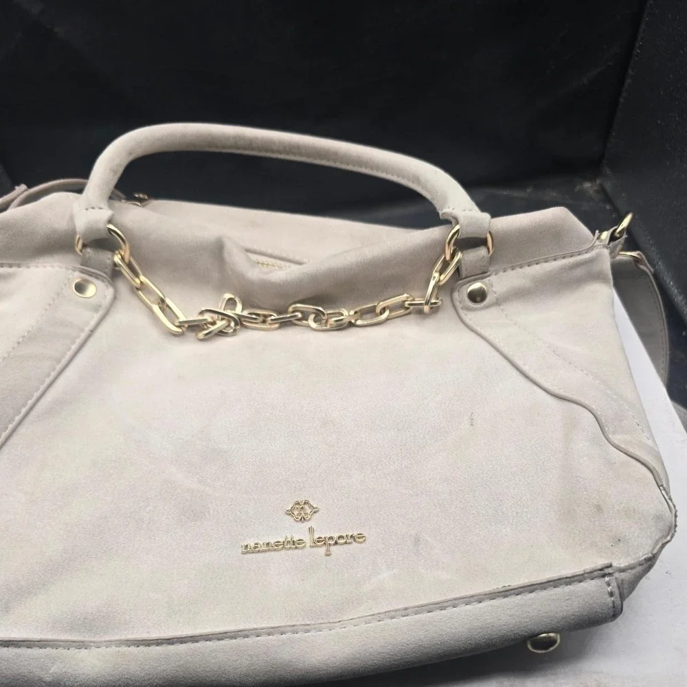 Nanette Lepore cream‎ & tan handbag